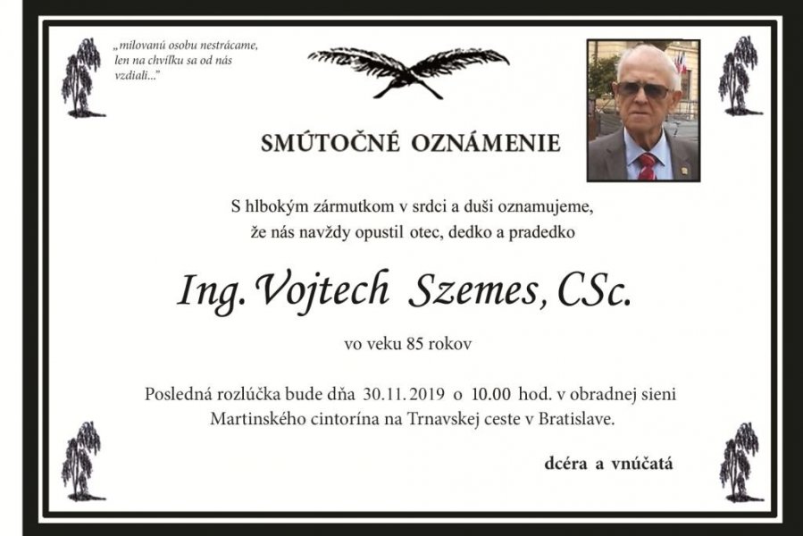 Ing. Vojtech Szemes, CSc.