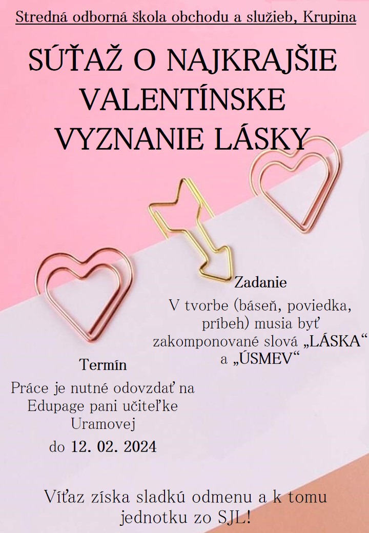 SÚŤAŽ O NAJKRAJŠIE VALENTÍNSKE VYZNANIE LÁSKY!